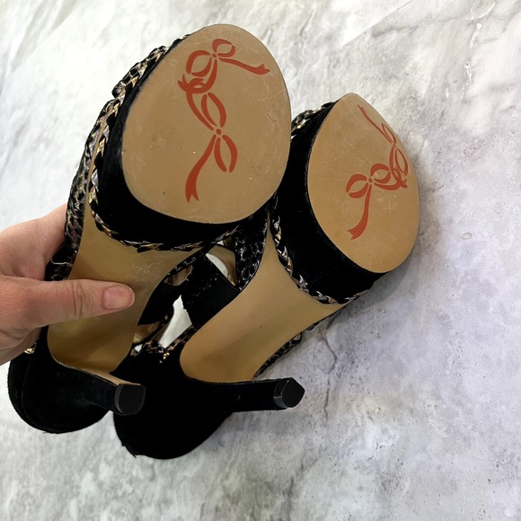 Poetic License Force Of Nature Womens Black Leather High Heel Sandals Size 9.5 - Picture 6 of 8